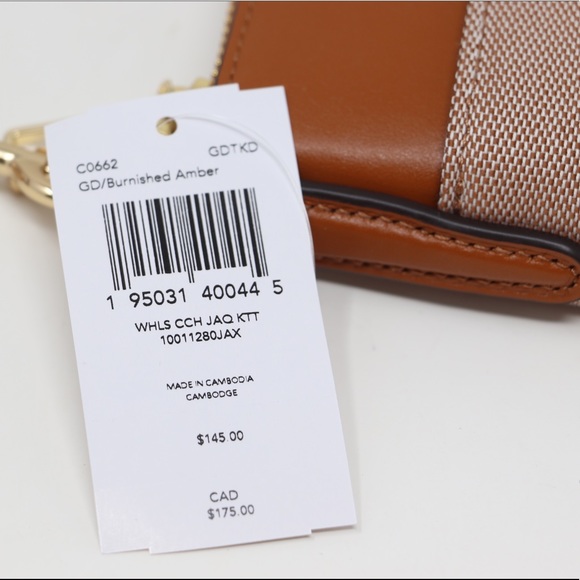 New Coach Kitt Horse and Carriage Jacquard and Leather Crossbody Bag Amber - Picture 13 of 13